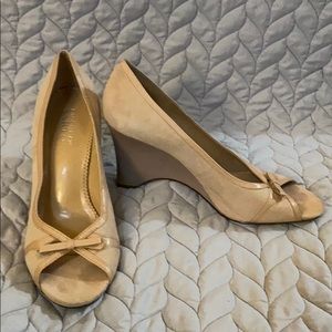 Franco Sarto Blush Suede Wedges